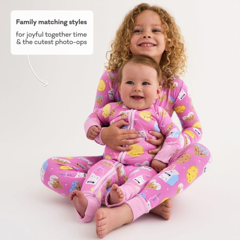 Pijamas Little Sleepies 0-3M Galletas rosadas y leche