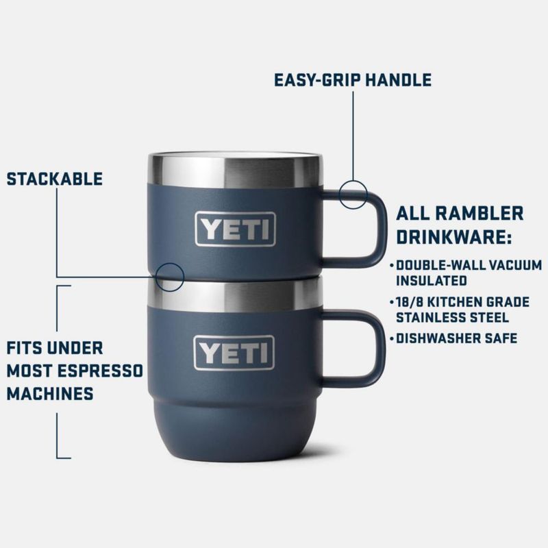 Taza YETI Rambler de acero inoxidable con aislamiento al vacío 180 ml paquete de 2 unidades