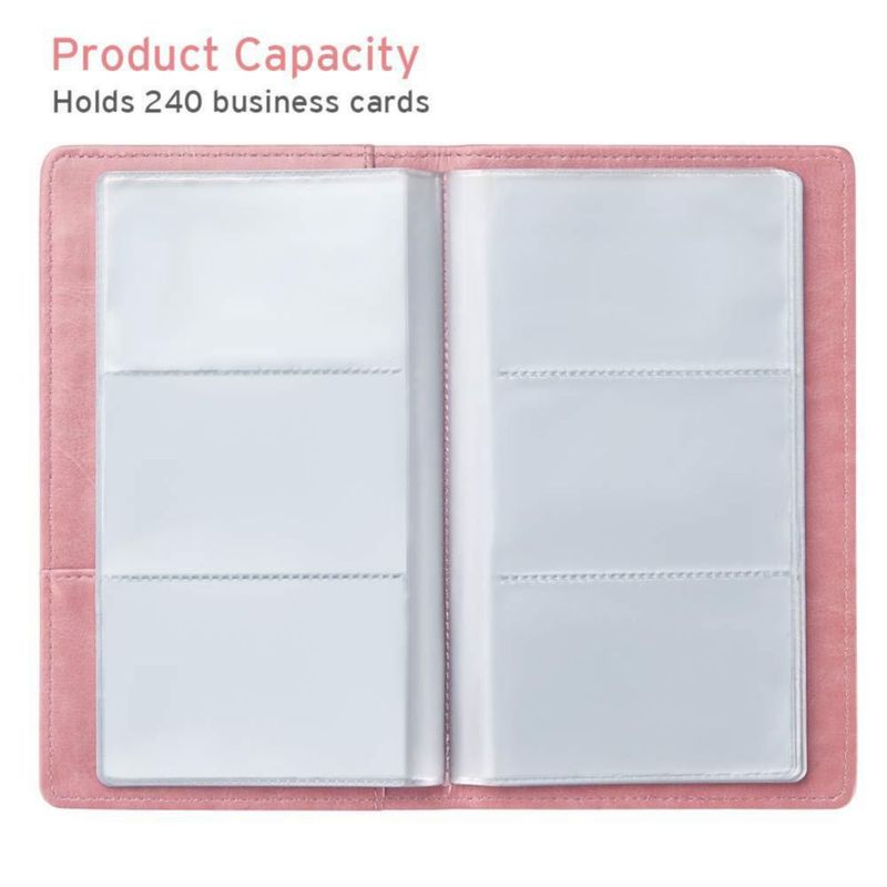 Portatarjetas Sooez para tarjetas de visita capacidad 240 cuero PU
