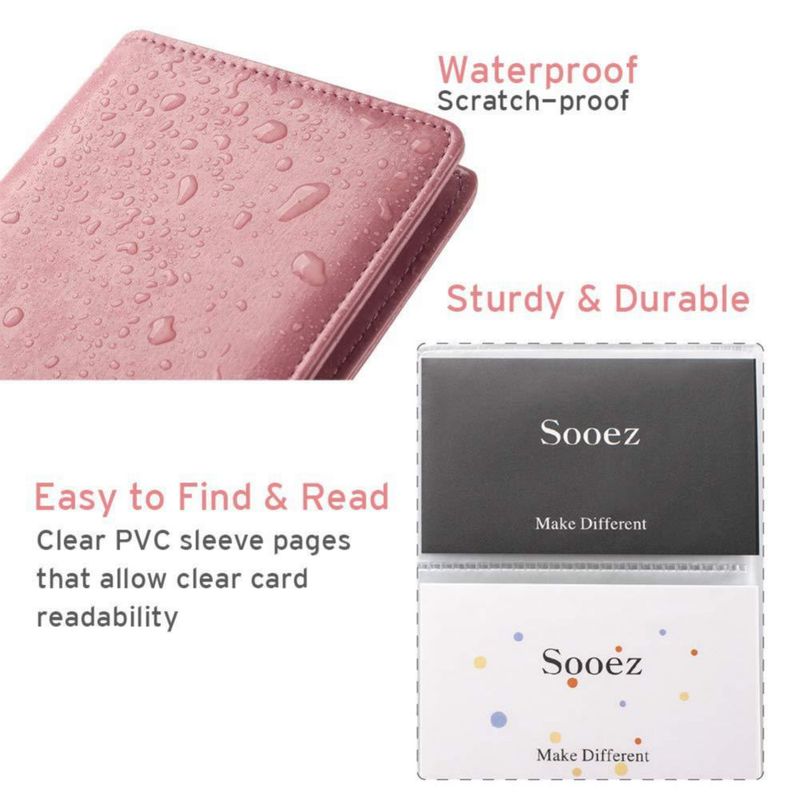 Portatarjetas Sooez para tarjetas de visita capacidad 240 cuero PU