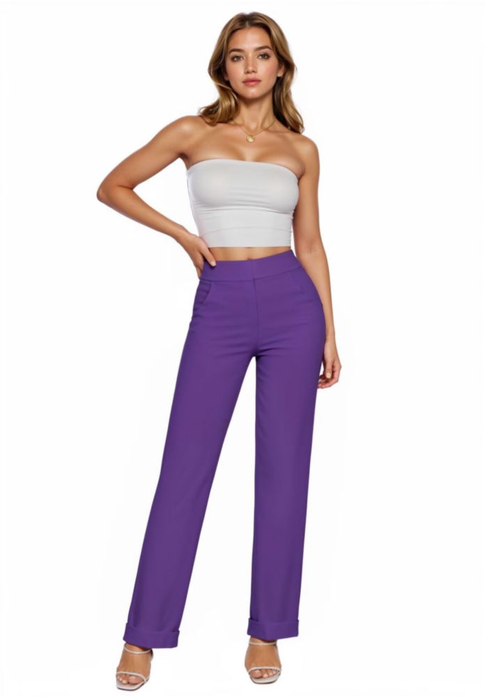 Pantalones Hybrid & Company de Pierna Recta Púrpura XXL