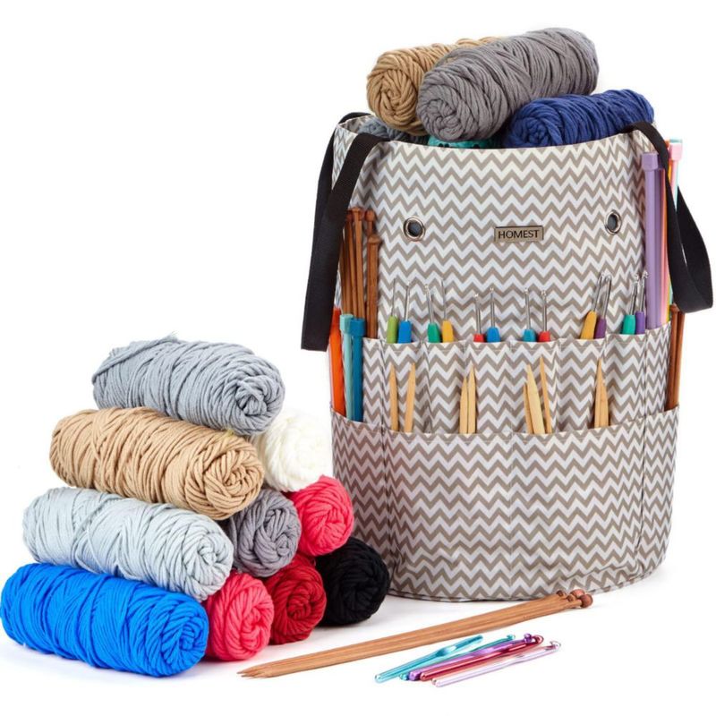 Bolsa de Lana HOMEST 30 × 43 cm Organizador para Crochet y Tejido