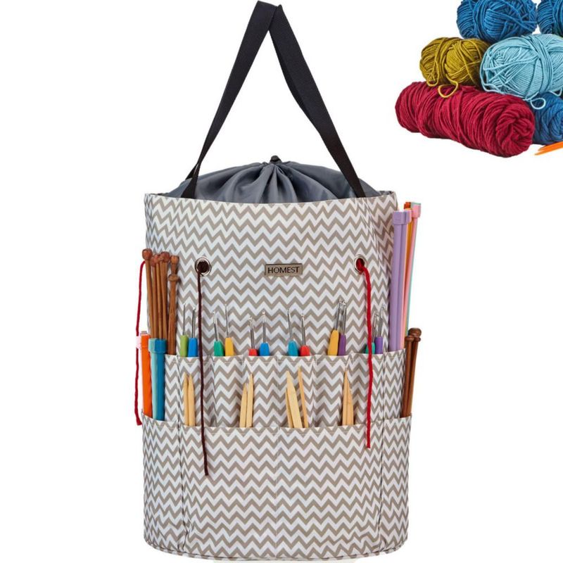 Bolsa de Lana HOMEST 30 × 43 cm Organizador para Crochet y Tejido
