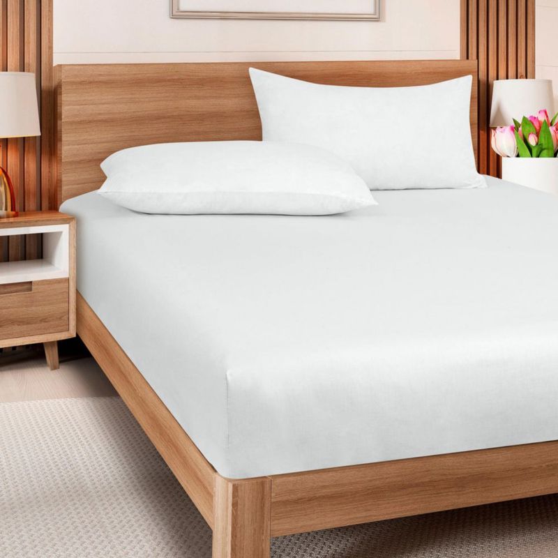 Sábana ajustable ROYALE LINENS Twin 99 × 191 cm 300 hilos Blanco