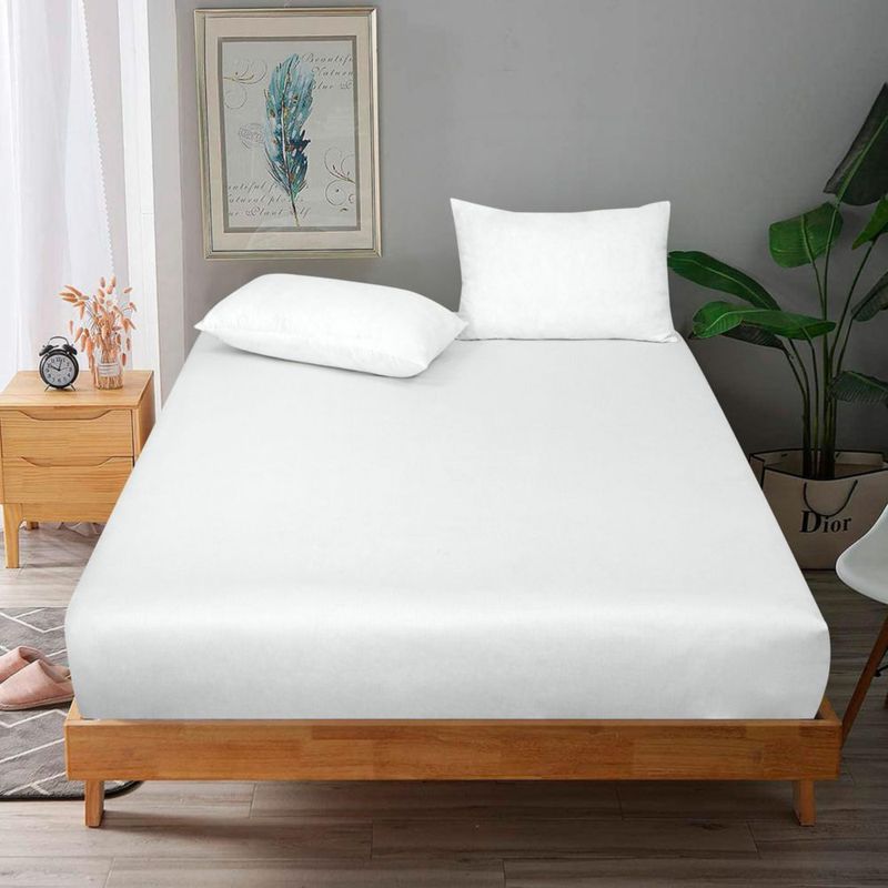 Sábana ajustable ROYALE LINENS Twin 99 × 191 cm 300 hilos Blanco