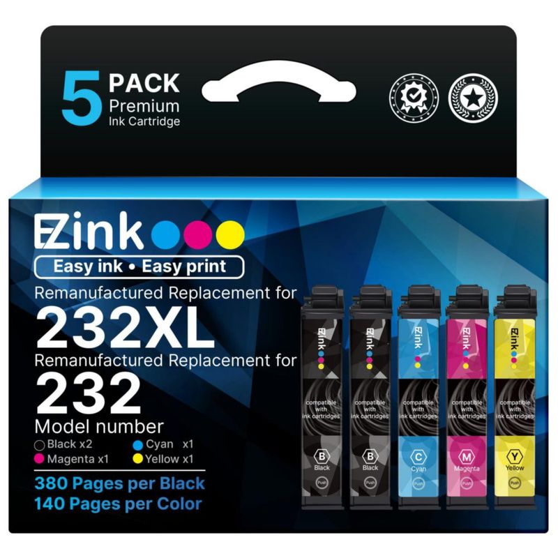 Cartuchos de Tinta E-Z Ink 232XL XP-4200 (5 unidades) Reacondicionados