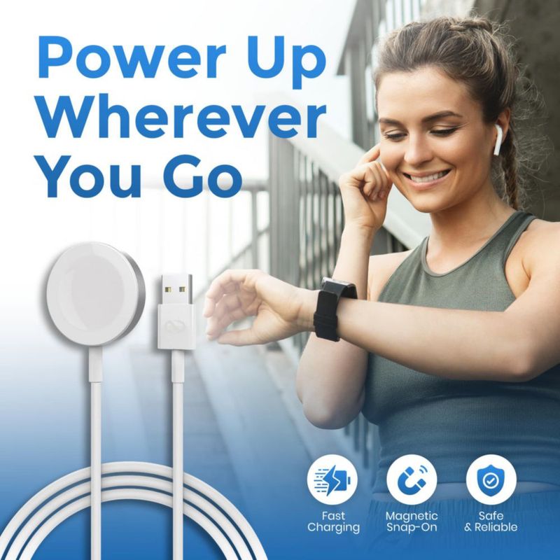 Cargador magnético para Apple Watch Naztech carga rápida 1 m color blanco