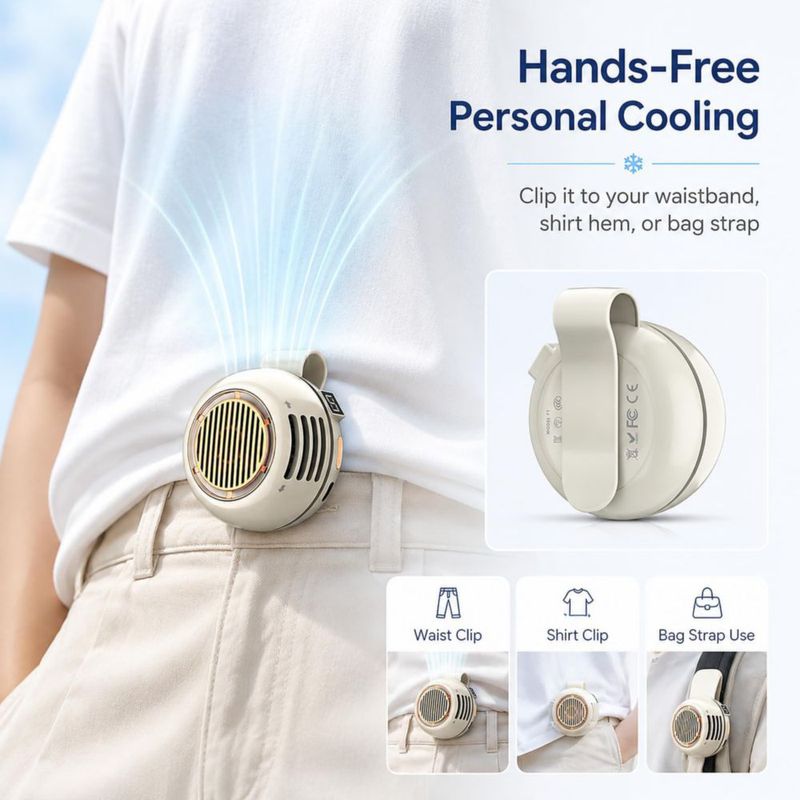 Ventilador de Clip Medilume 82 g Recargable USB‑C Beige