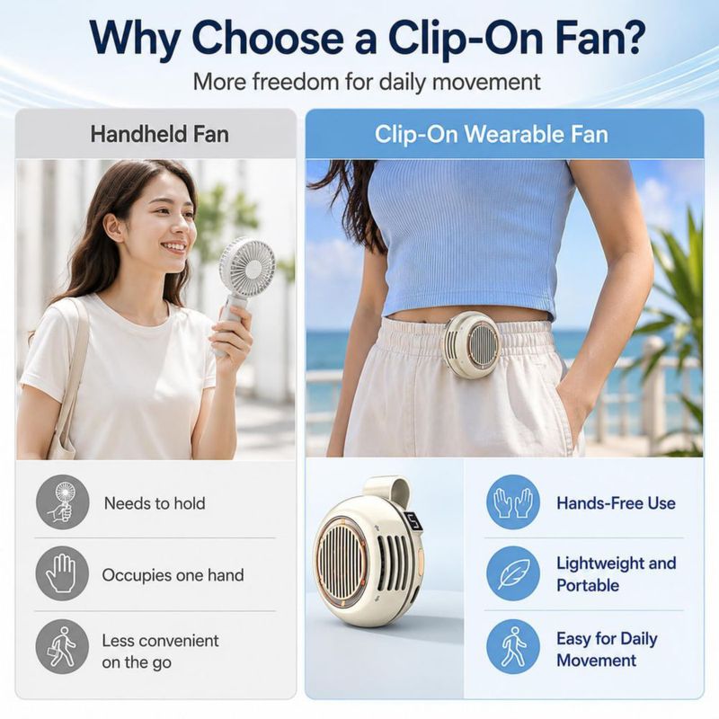 Ventilador de Clip Medilume 82 g Recargable USB‑C Beige
