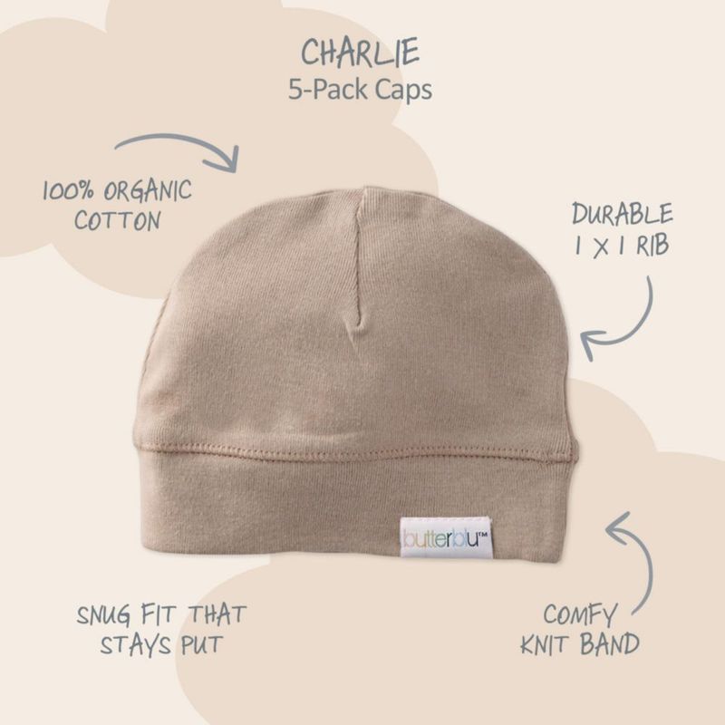 Gorro Butterblu Charlie 5 unidades de algodón orgánico natural