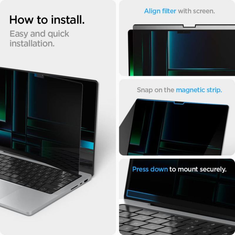Protector de pantalla Spigen para MacBook Pro 14" con privacidad