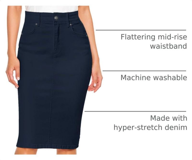 Falda Lexi SKS44876 Navy 10 de denim hiper stretch