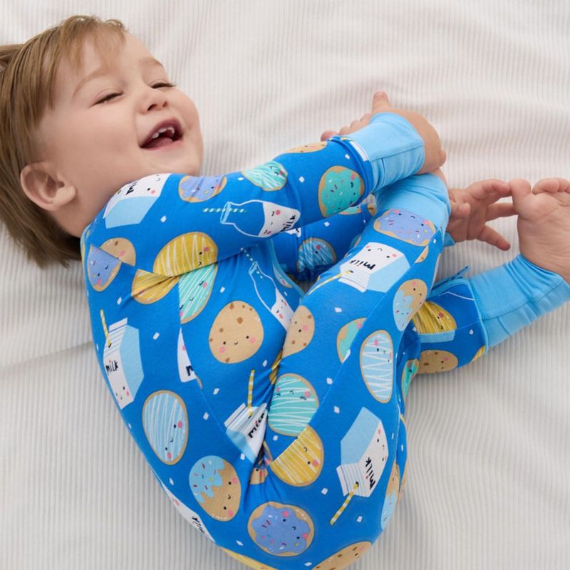 Pijamas Little Sleepies 6-12 meses Azul con Galletas y Leche