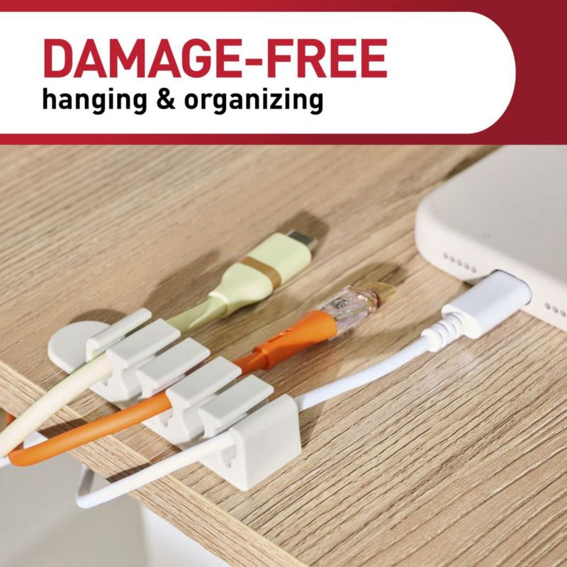 Organizador de cables Command – 4 clips y 8 tiras adhesivas medianas
