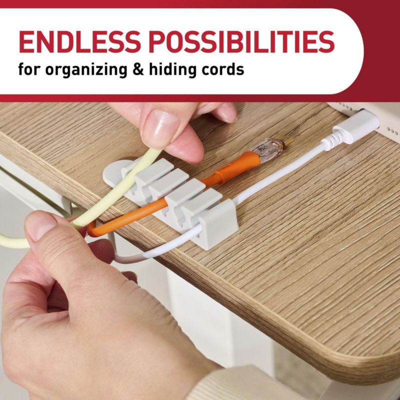 Organizador de cables Command – 4 clips y 8 tiras adhesivas medianas