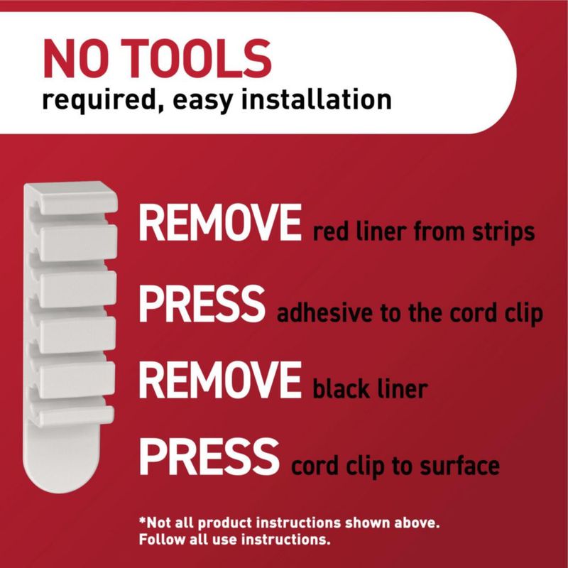 Organizador de cables Command – 4 clips y 8 tiras adhesivas medianas