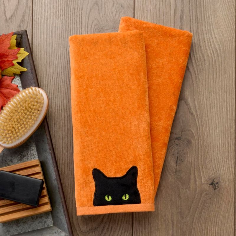 Juego de 2 toallas de mano SKL Home 41x64 cm Algodón Naranja Halloween