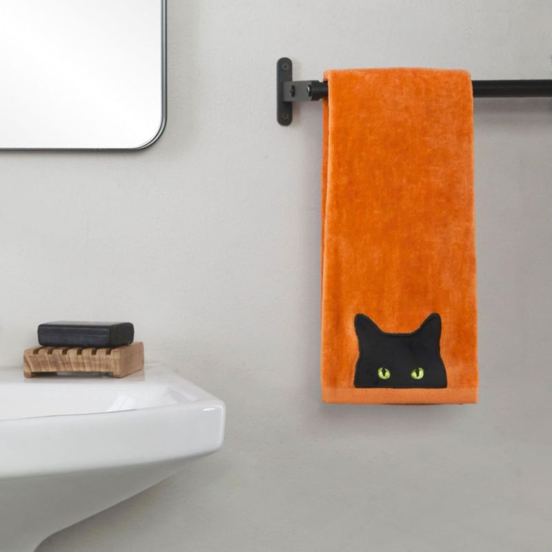 Juego de 2 toallas de mano SKL Home 41x64 cm Algodón Naranja Halloween
