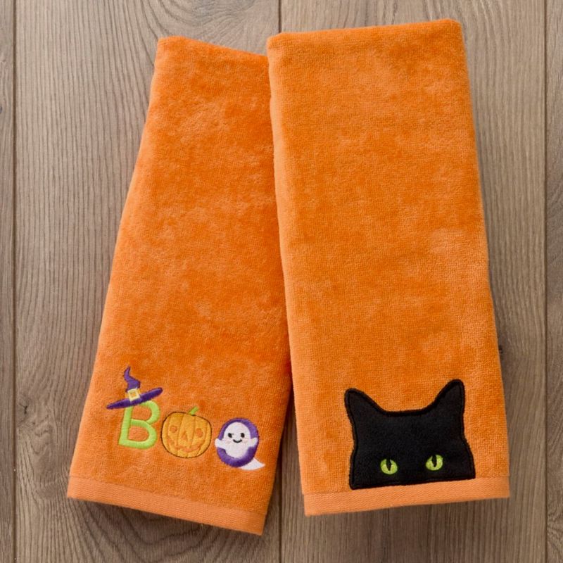 Juego de 2 toallas de mano SKL Home 41x64 cm Algodón Naranja Halloween