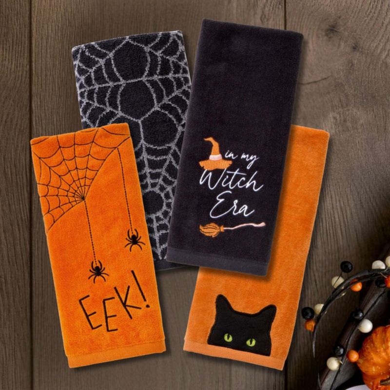 Juego de 2 toallas de mano SKL Home 41x64 cm Algodón Naranja Halloween