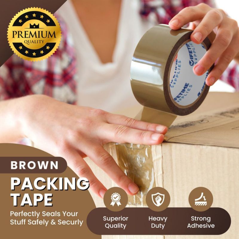 Cinta de embalaje Lifetime Supplies 91 cm 36 rollos 2.2 mil