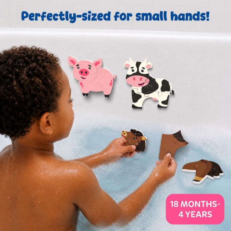 Juguete de baño Skillmatics: rompecabezas de espuma con animales de granja