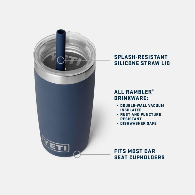 Vaso térmico YETI Rambler Jr. 10 oz con tapa de silicona y pajilla color Seafoam