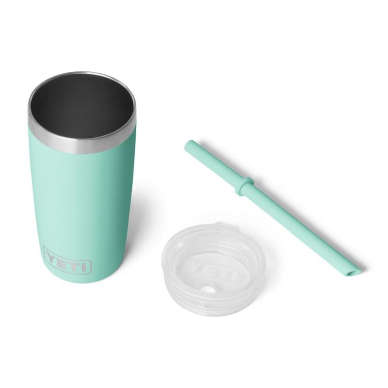 Vaso térmico YETI Rambler Jr. 10 oz con tapa de silicona y pajilla color Seafoam