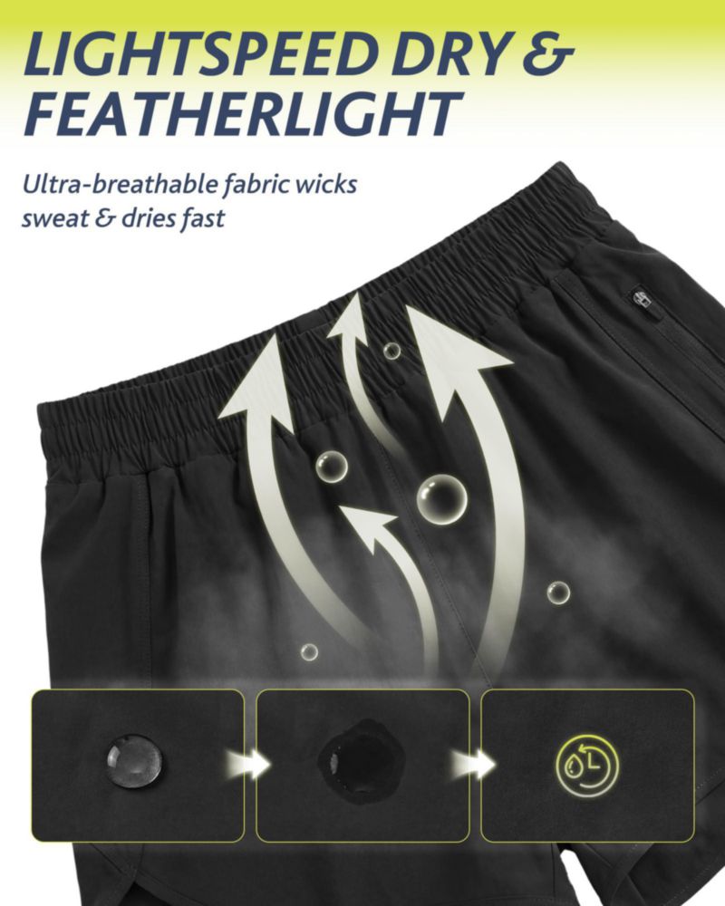 Shorts CAMPSNAIL negro con bolsillos con cremallera de 8 cm