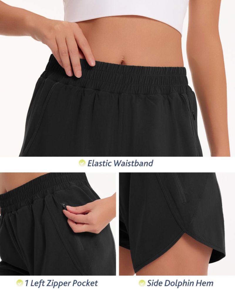Shorts CAMPSNAIL negro con bolsillos con cremallera de 8 cm