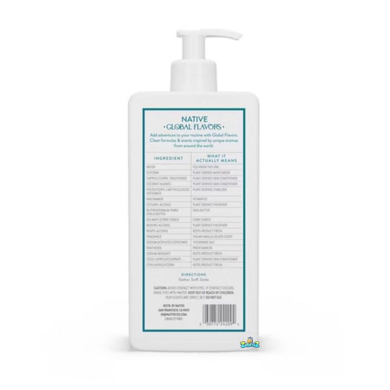 Loción de manos Native 473 ml Vainilla italiana – Pack de 2