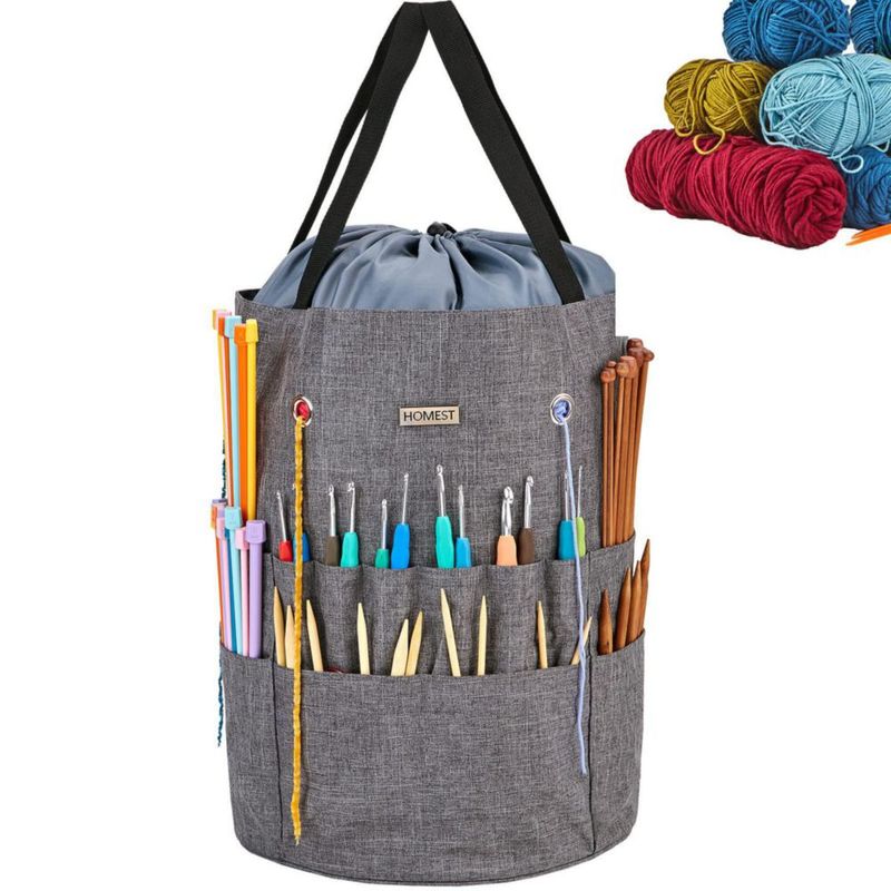 Bolsa para ovillos HOMEST 30 × 43 cm Organizador de crochet y tejido