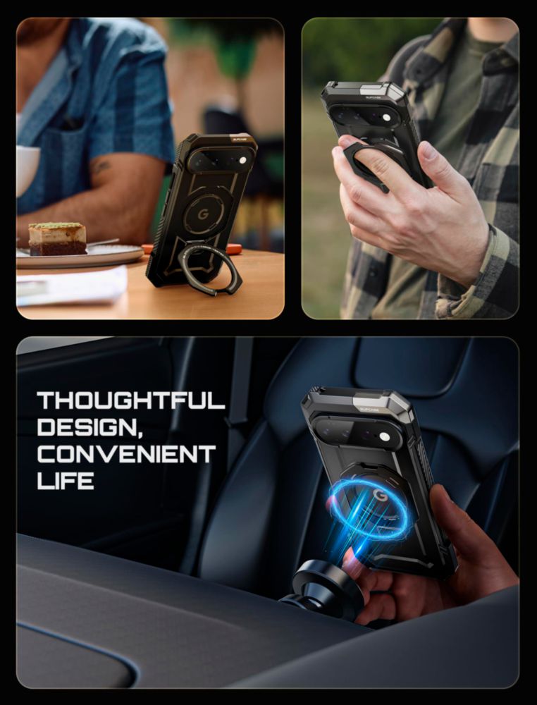 Funda SUPCASE para Google Pixel 11 Pro XL negra con soporte