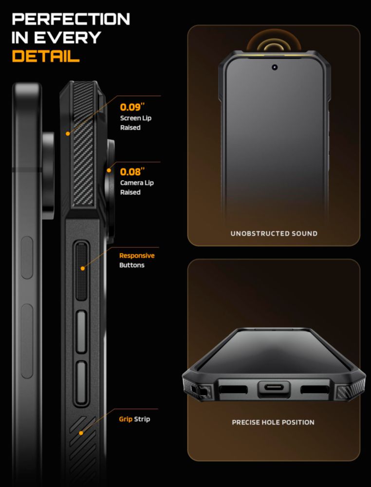 Funda SUPCASE para Google Pixel 11 Pro XL negra con soporte