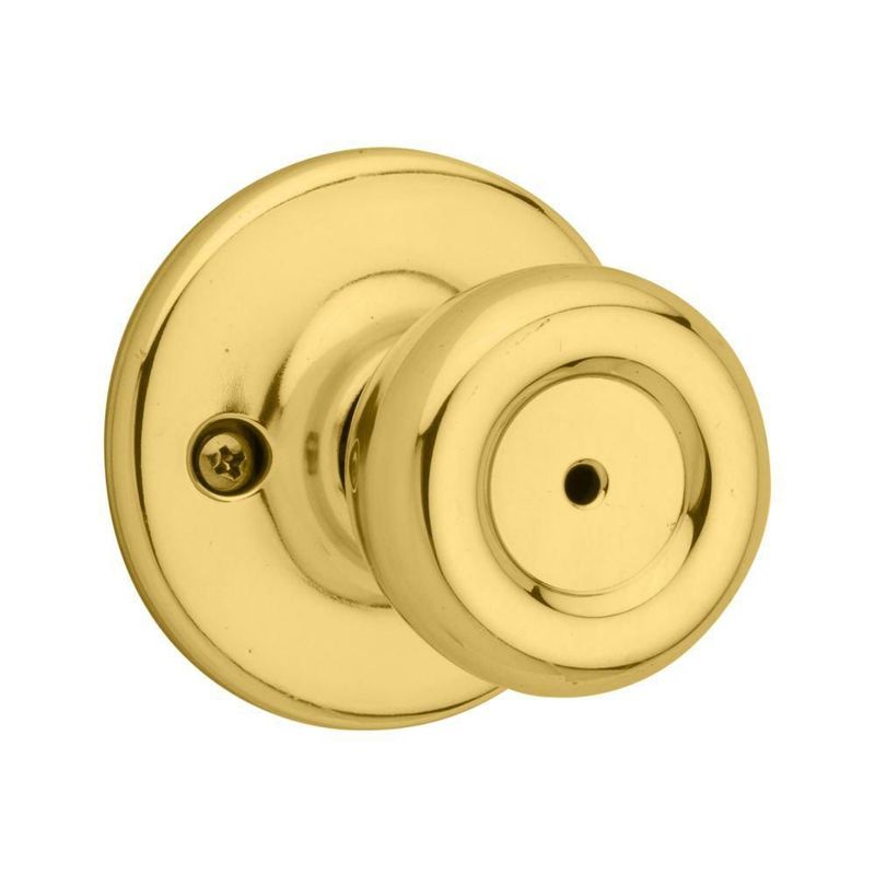 Perilla Kwikset Tylo para dormitorio y baño en latón pulido