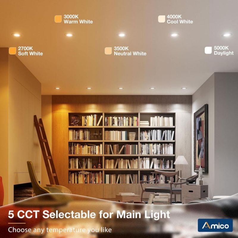 Luz empotrada LED Amico 15 cm 5CCT – Pack de 6