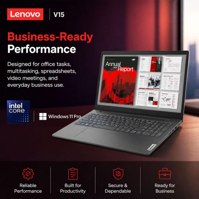 Portátil Lenovo V15 Intel N150 156" FHD con Windows 11 Pro