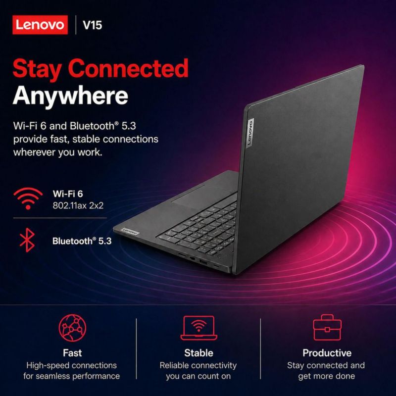Portátil Lenovo V15 Intel N150 156" FHD con Windows 11 Pro