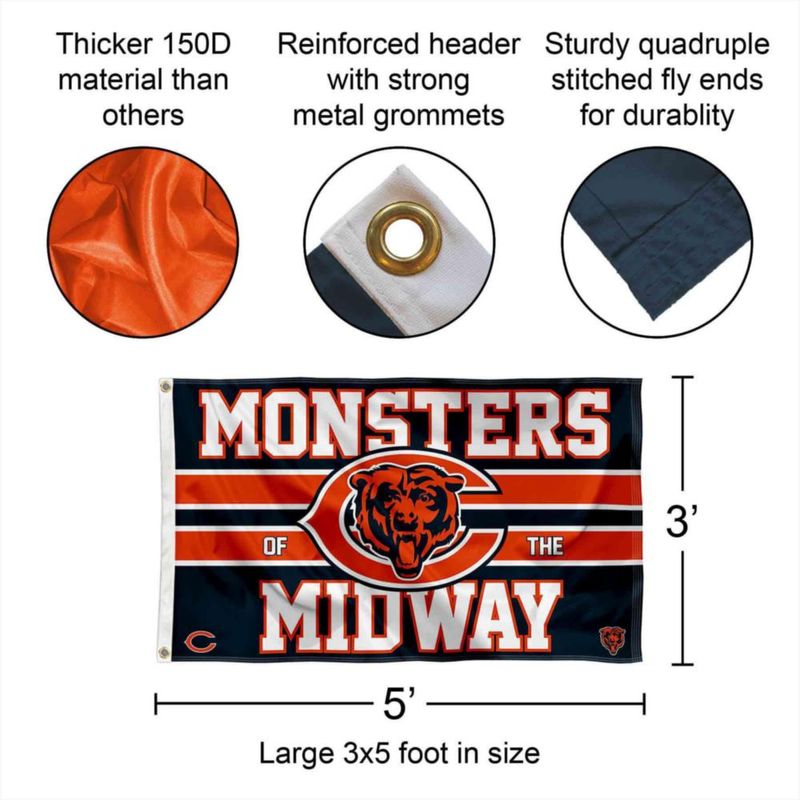 Bandera WinCraft Chicago Bears 91 cm × 152 cm