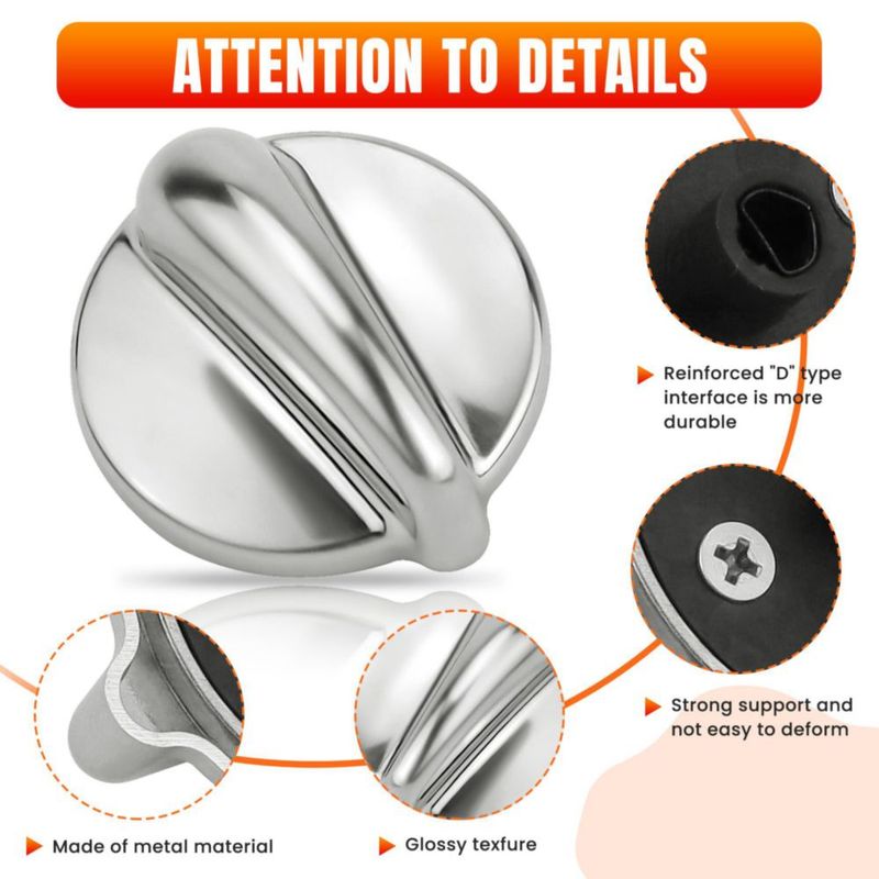 Perillas para Estufa AMI PARTS Pack de 5 Acero Inoxidable