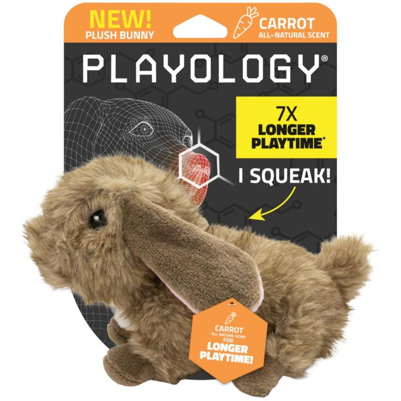 Juguete de Peluche Playology Conejito con Aroma a Zanahoria y Sonido Chirriante