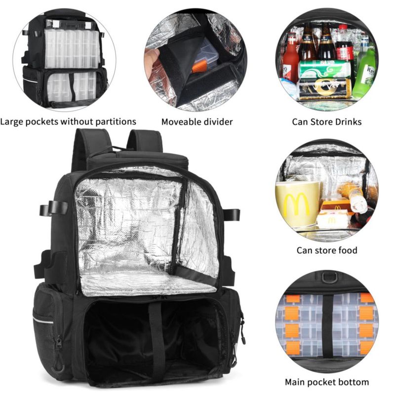Mochila Rabjen de 45 L impermeable para aparejo de pesca