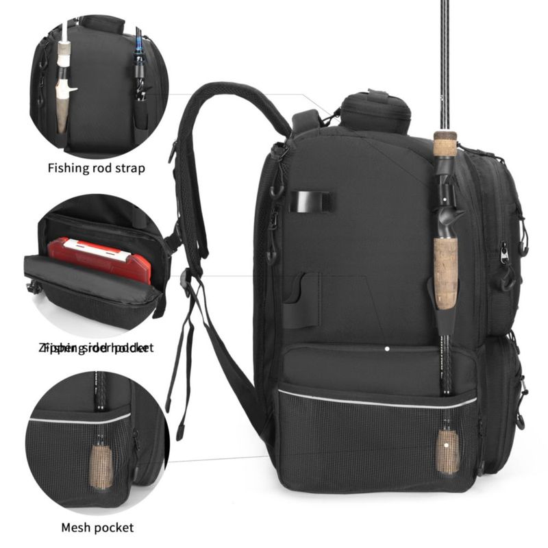 Mochila Rabjen de 45 L impermeable para aparejo de pesca