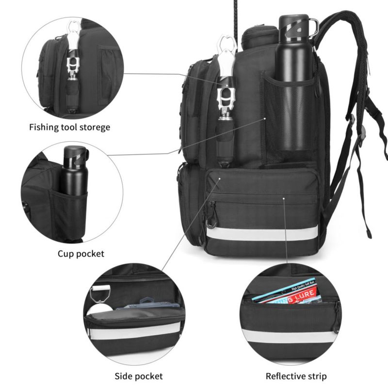 Mochila Rabjen de 45 L impermeable para aparejo de pesca