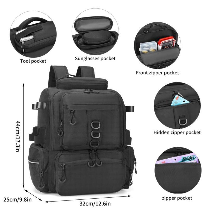 Mochila Rabjen de 45 L impermeable para aparejo de pesca