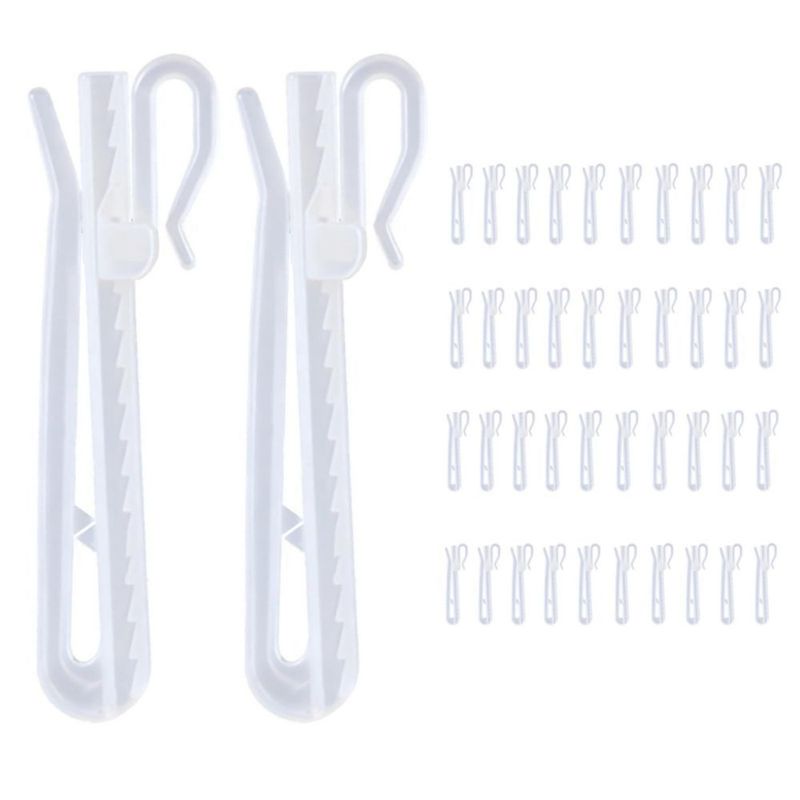 Ganchos para Cortinas Calovebby 85 mm 40 piezas Ajustables