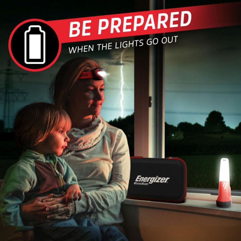 Kit de Emergencia Energizer WeatheReady con Linterna 2 en 1 y Lámpara Frontal Resistente al Agua IPX4