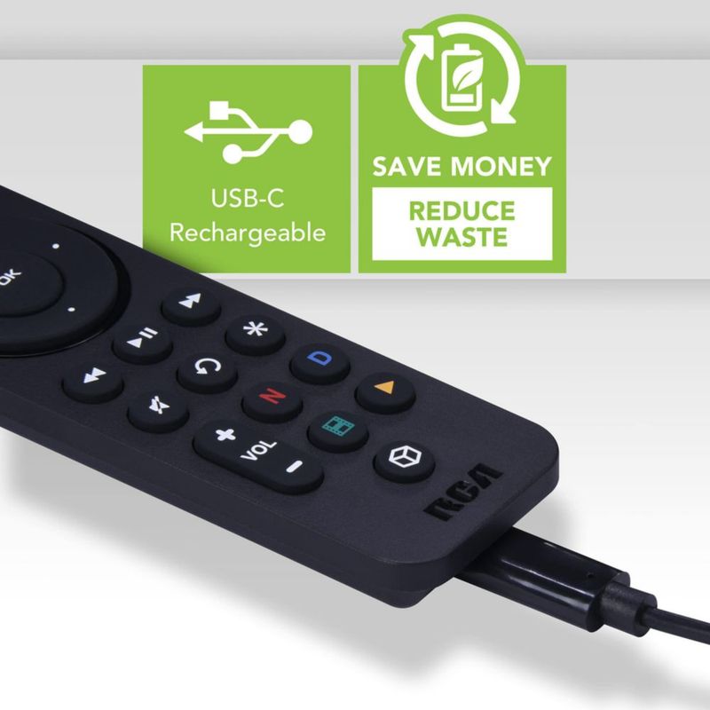 Control remoto RCA universal recargable para transmisión de 3 dispositivos