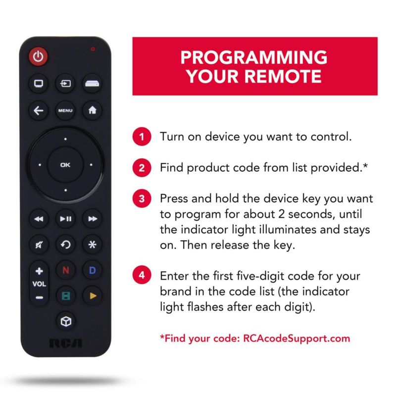 Control remoto RCA universal recargable para transmisión de 3 dispositivos