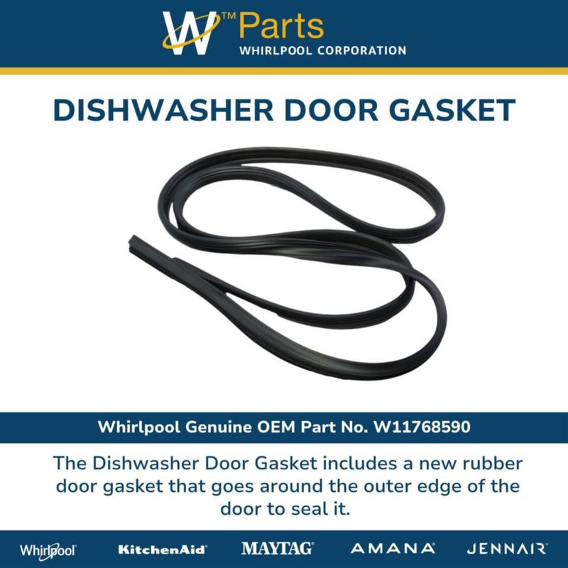 Junta de puerta para lavavajillas Whirlpool W11768590 OEM (reemplazo)
